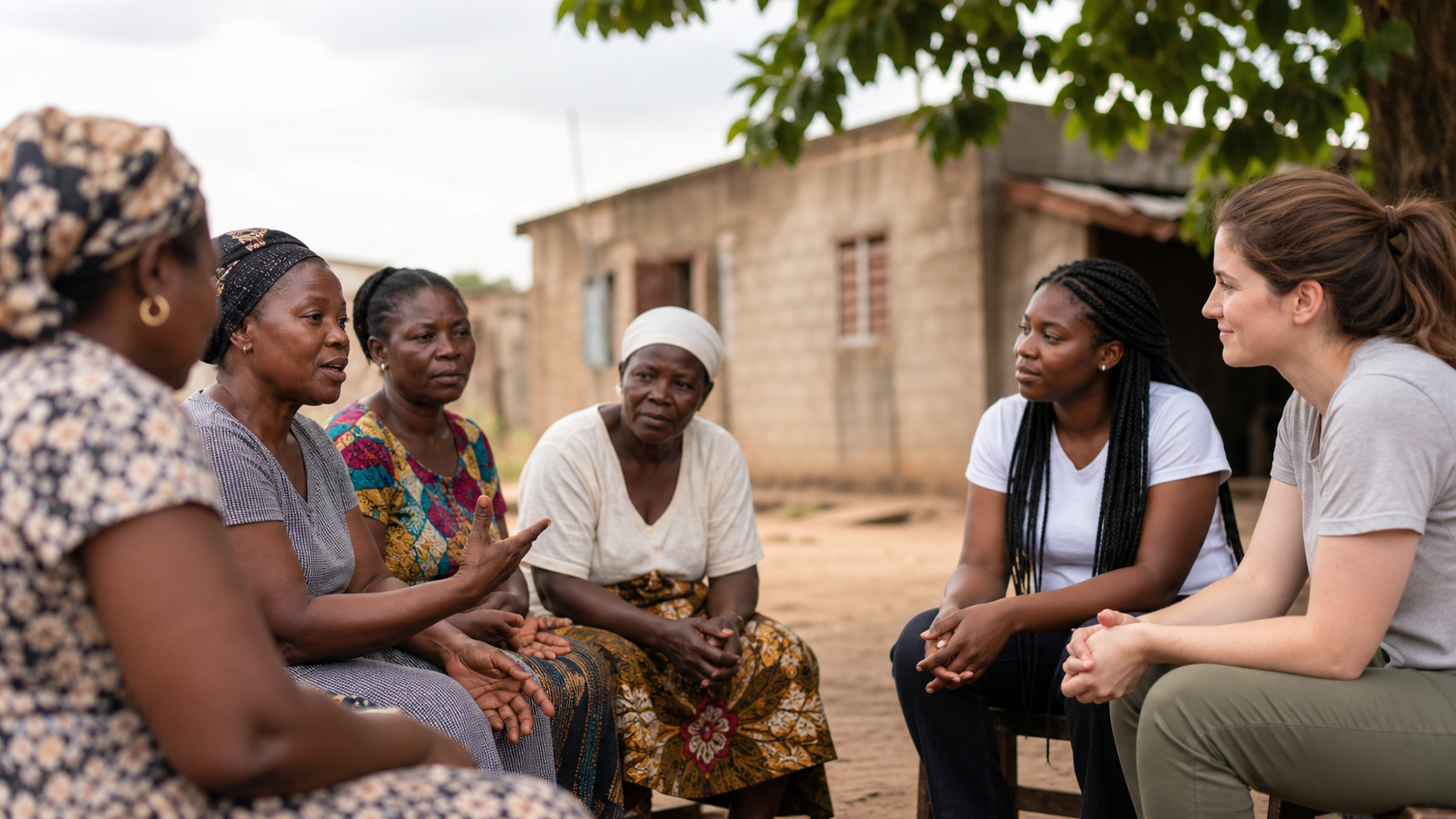 Women at a community meeting